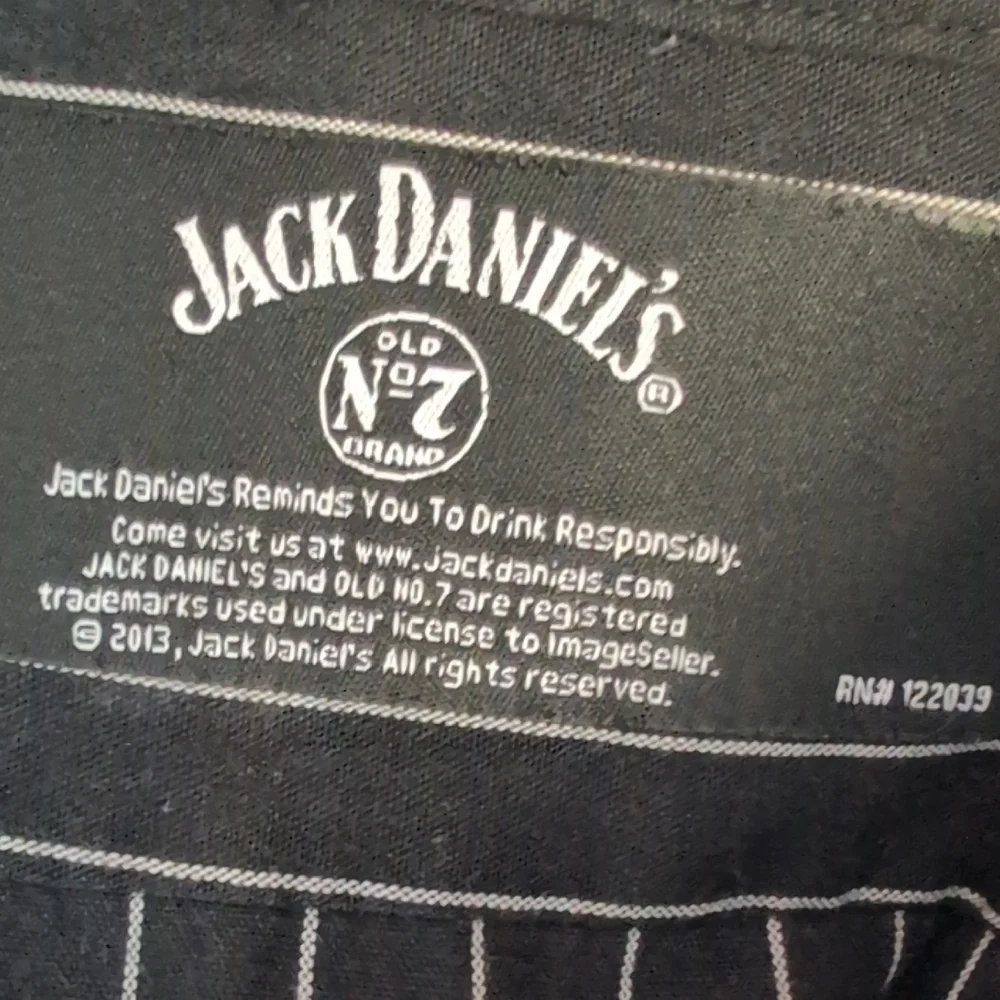 Jack Daniels Old No 7 Black Pinstripe Casual Button Down Shirt 2XL     P350